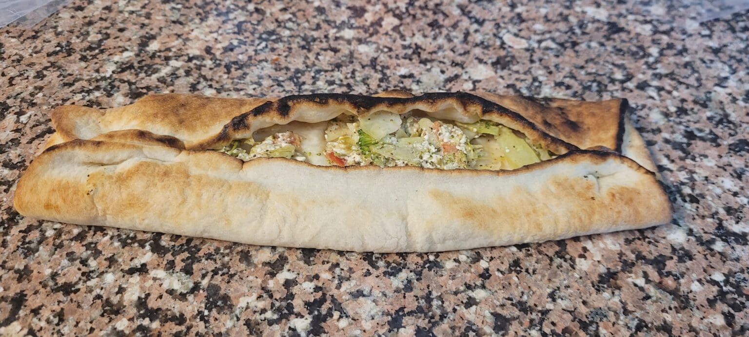 Lebanese Broccoli Cheese Pita Boat - Image 1